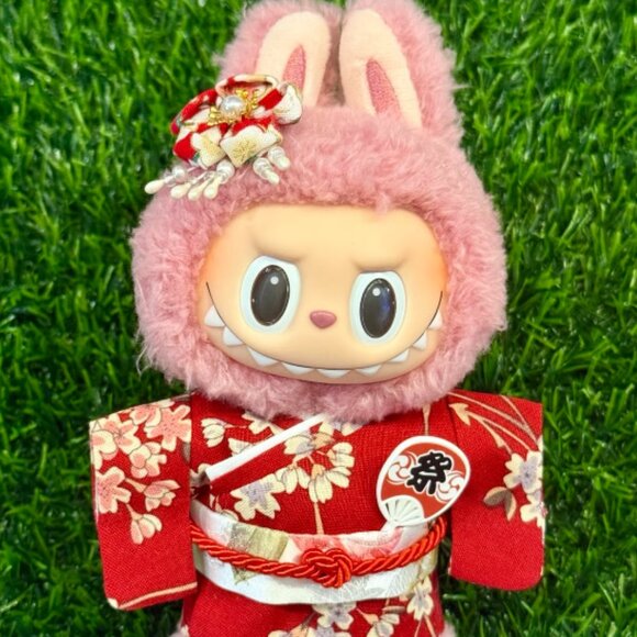 Other - Labubu clothes red premium kimono outfit set **DOLL NOT INCLUDED**
